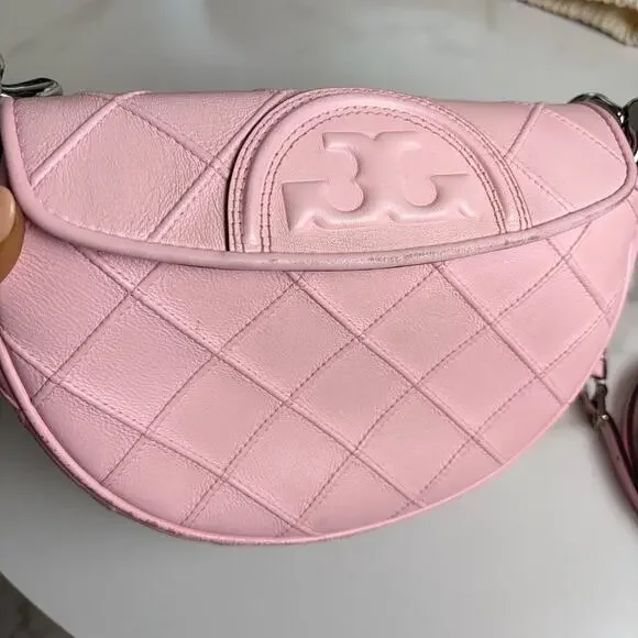 Tory Burch mini Fleming Soft Grain Crescent shoulder bag - Picture 3 of 16